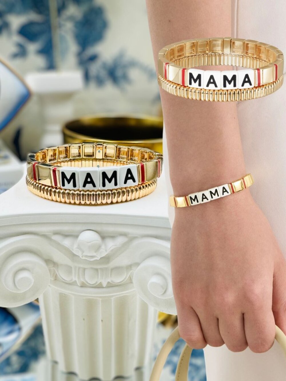 🆕 ROXANNE ASSOULIN 🧿 NWOT Golden MAMA Bracelet Set - Set of 2